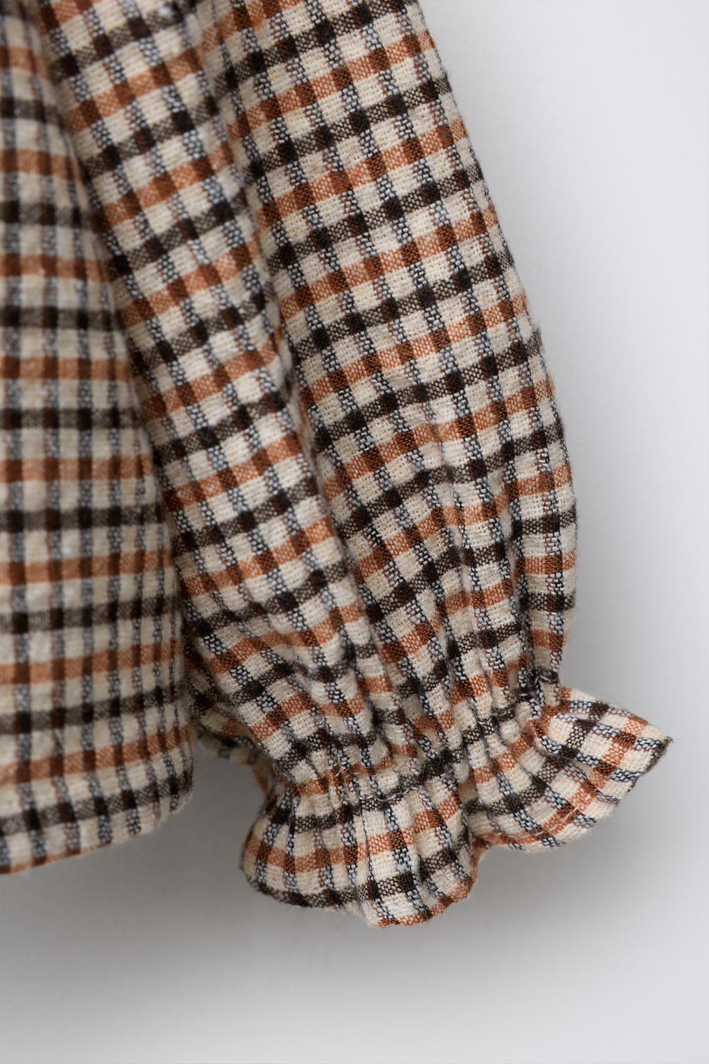 РУБАШКА В КЛЕТКУ С ВЫШИТЫМ ВОРОТНИКОМ