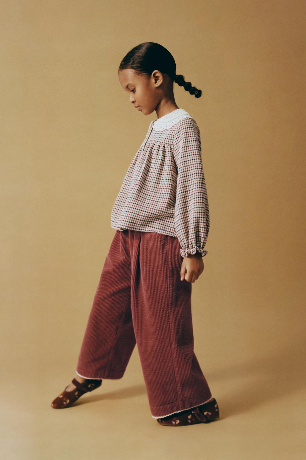 РУБАШКА В КЛЕТКУ С ВЫШИТЫМ ВОРОТНИКОМ