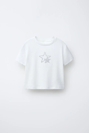 Комплект: рубашка из поплина и футболка со стразами- Заказать в России