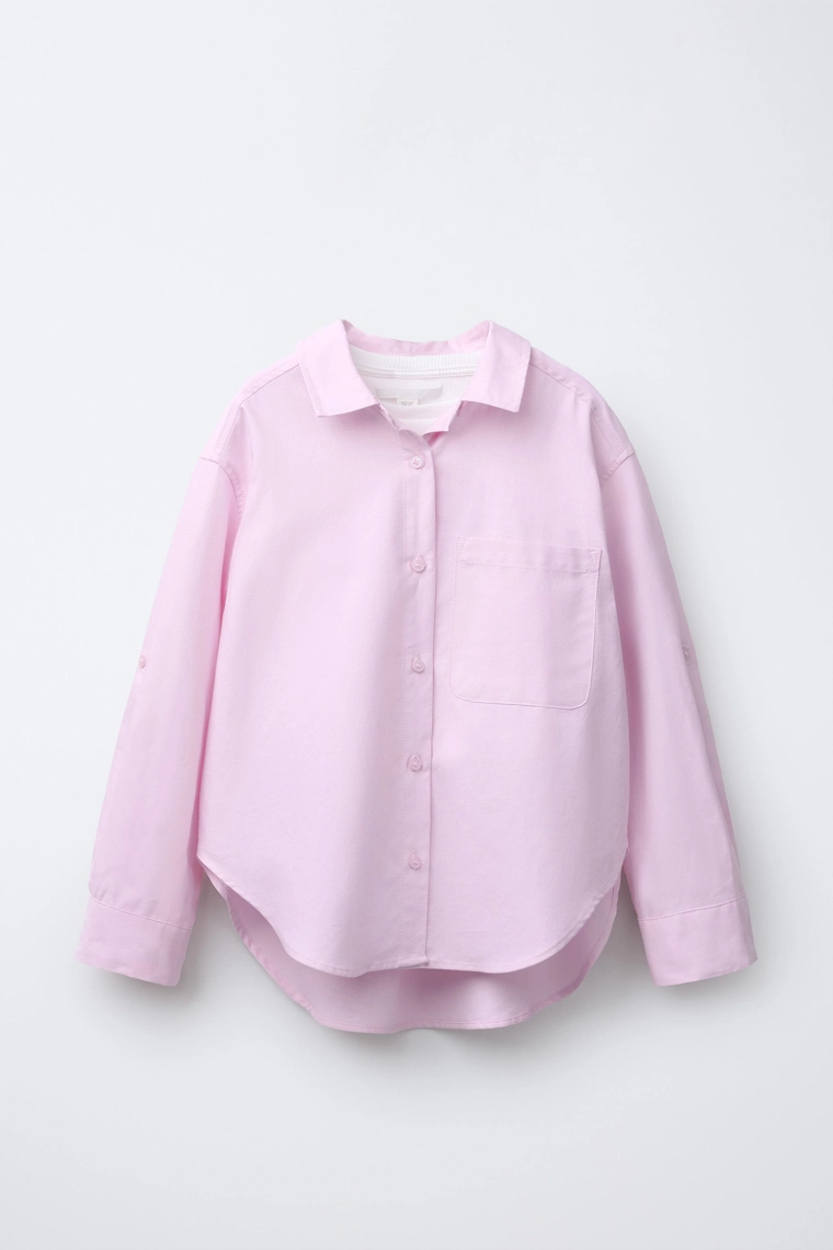 Рубашка оксфорд с футболкой с кристаллами