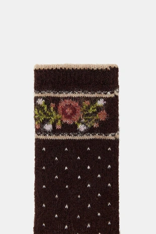 Жаккардовые носки в горошек с цветами- Заказать в России