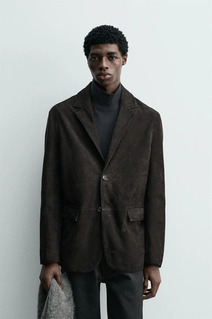 Замшевый блейзер из кожи- Заказать в России