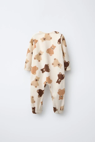 Комбинезон из поларфлиса с анималистическим принтом- Заказать в России