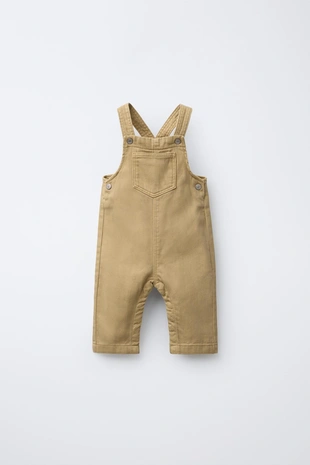 Длинный однотонный комбинезон из саржи- Заказать в России