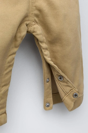 Длинный однотонный комбинезон из саржи- Заказать в России