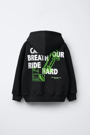 Худи для скейтбординга с рельефным принтом- Заказать в России