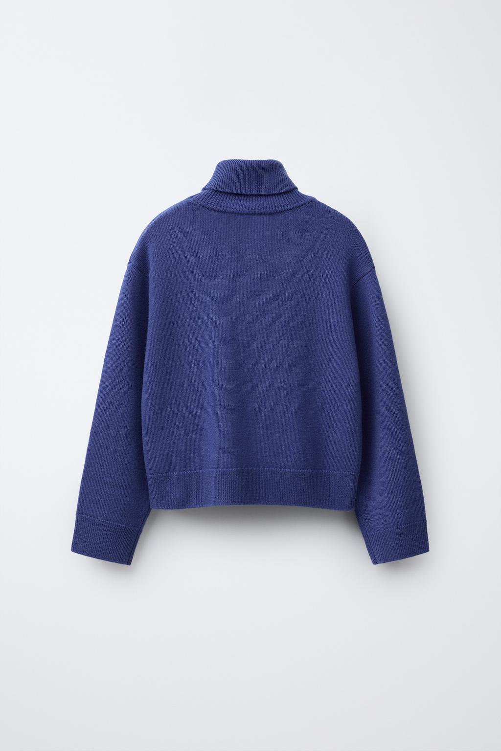 СВИТЕР ИЗ 100% ШЕРСТИ С ВОРОТНИКОМ-СТОЙКОЙ