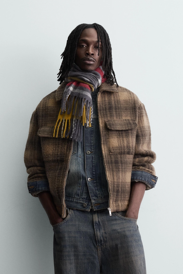 Рубашка-коврик в клетку на молнии