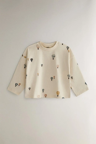 Детский комплект пижам из хлопкового джерси с рисунком воздушных шаров- Заказать в России