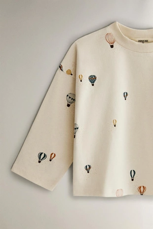 Детский комплект пижам из хлопкового джерси с рисунком воздушных шаров- Заказать в России