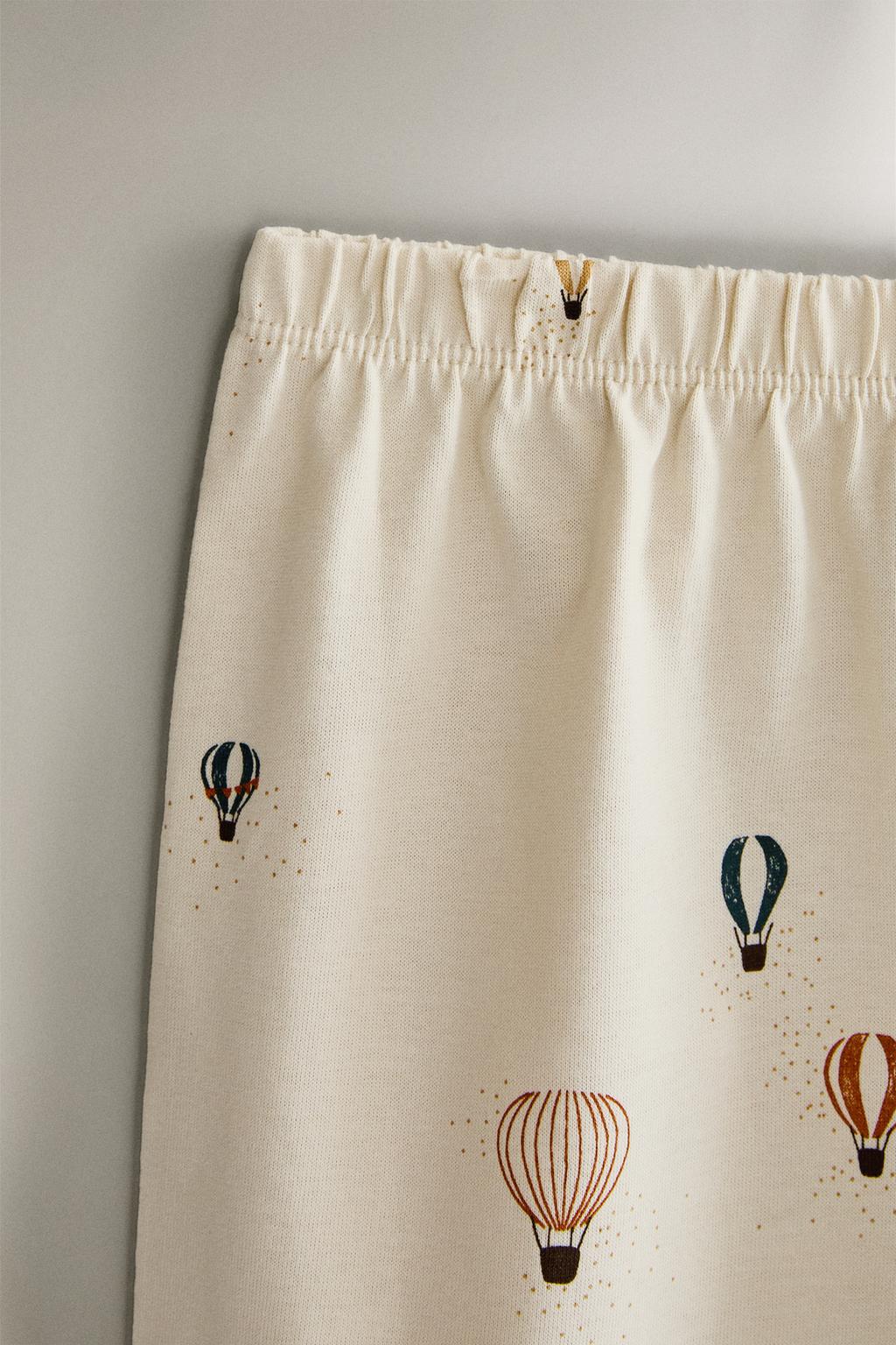 Детский комплект пижам из хлопкового джерси с рисунком воздушных шаров