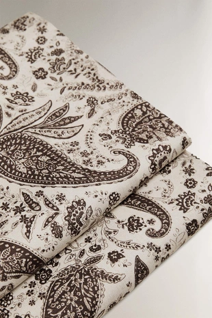 Простынь из сатина с принтом пейсли- Заказать в России