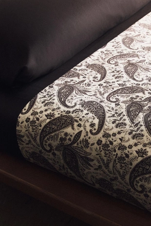 Простынь из сатина с принтом пейсли- Заказать в России