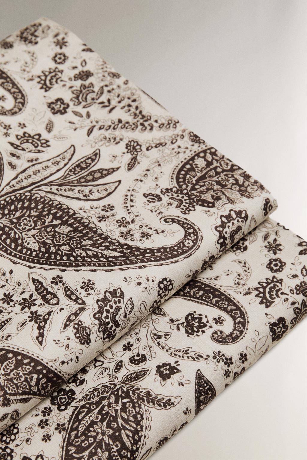 Простынь из сатина с принтом пейсли