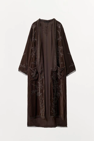 Бархатное кимоно с бусинами. ограниченная серия- Заказать в России