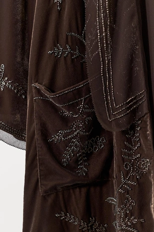 Бархатное кимоно с бусинами. ограниченная серия- Заказать в России