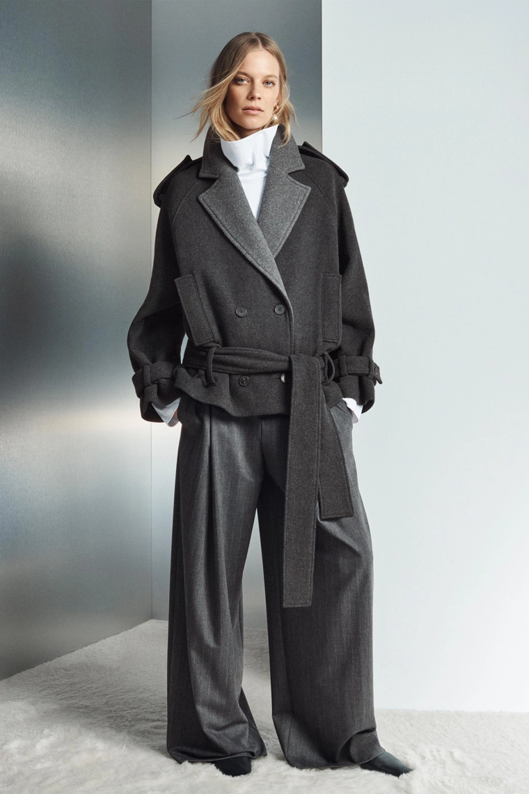 Короткое пальто на поясе коллекция zara woman limited edition