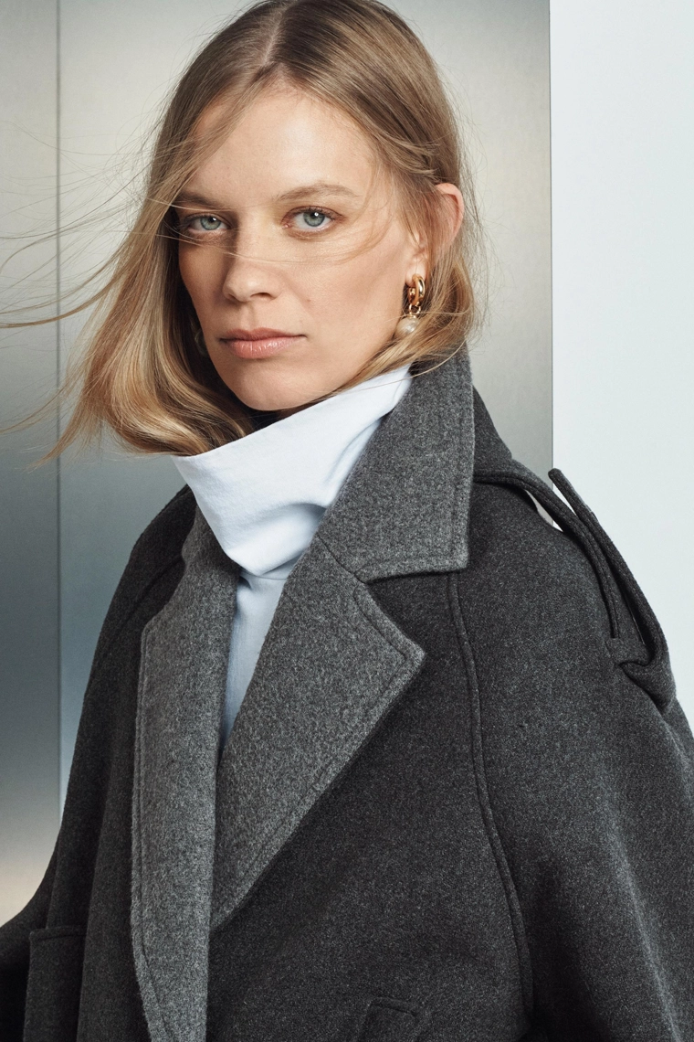 Короткое пальто на поясе коллекция zara woman limited edition