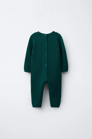 Трикотажный комбинезон из смесовой шерсти с вышивкой кролика- Заказать в России