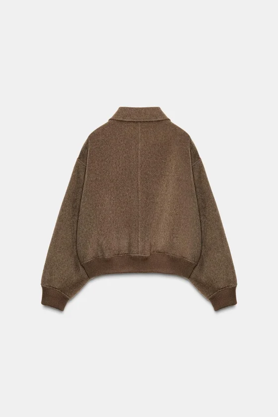 БОМБЕР ИЗ СМЕСОВОЙ ШЕРСТИ — коллекция Zara «ZW»