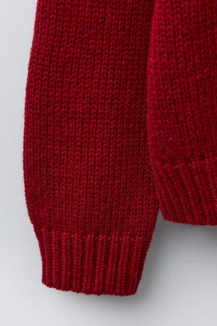 7-12 лет/ вязаный свитер из шерсти с вышитым медвежонком- Заказать в России