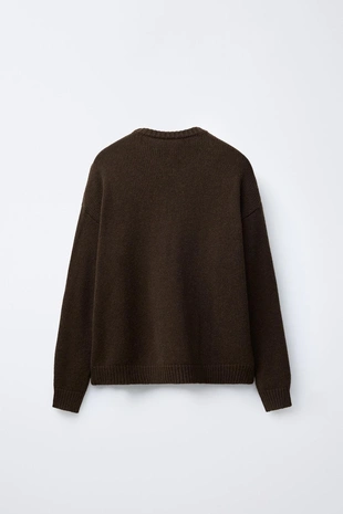 Свитер из смесовой шерсти с вышивкой в виде оленей- Заказать в России