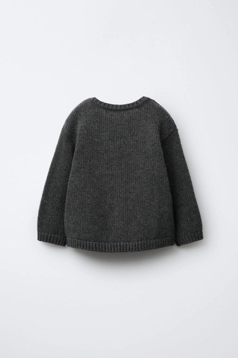 Джемпер из шерсти с вышитой мышью (1-6 лет)