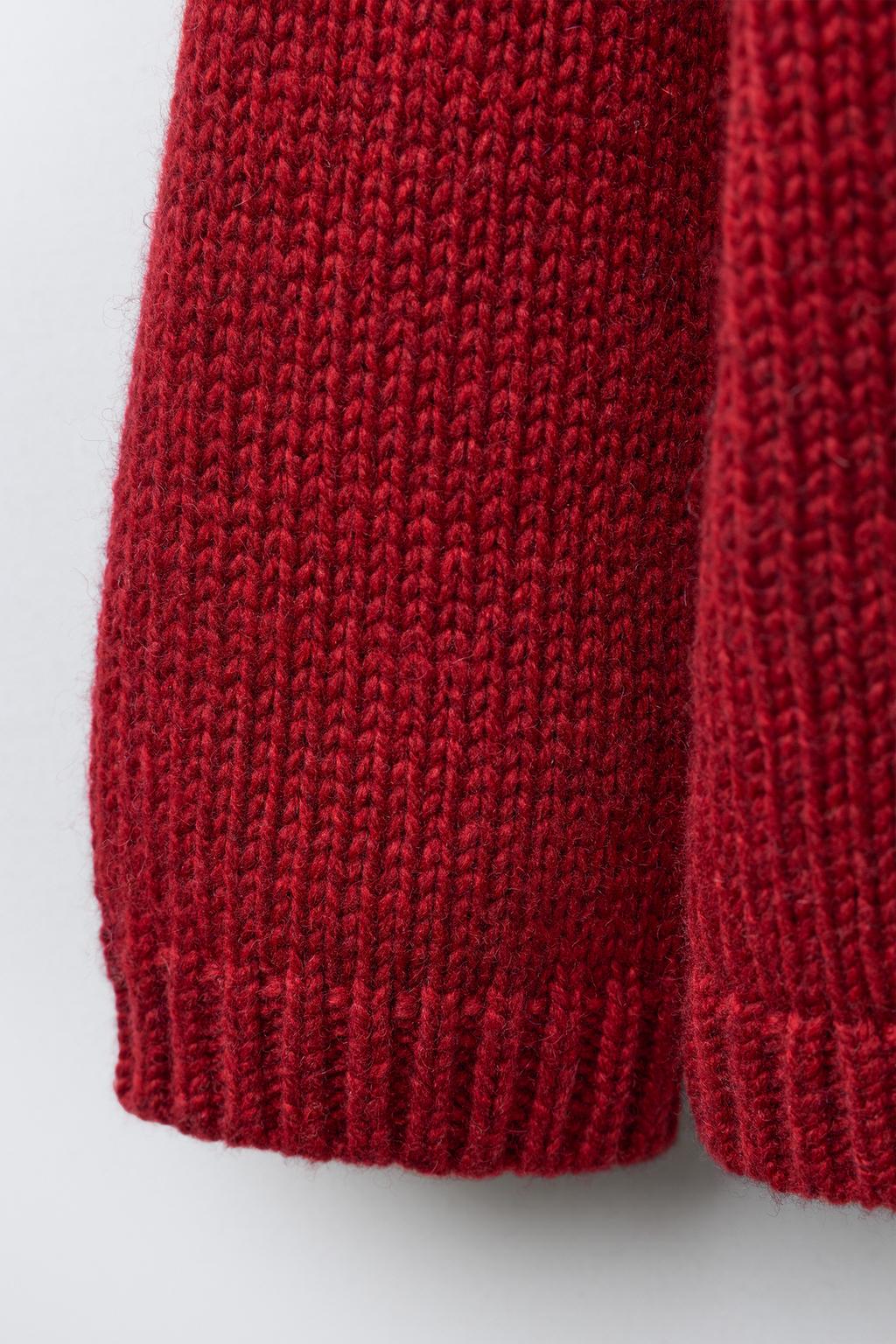 1-6 ЛЕТ/ ВЯЗАНЫЙ СВИТЕР ИЗ ШЕРСТИ С ВЫШИВКОЙ В ВИДЕ МЕДВЕЖОНКА