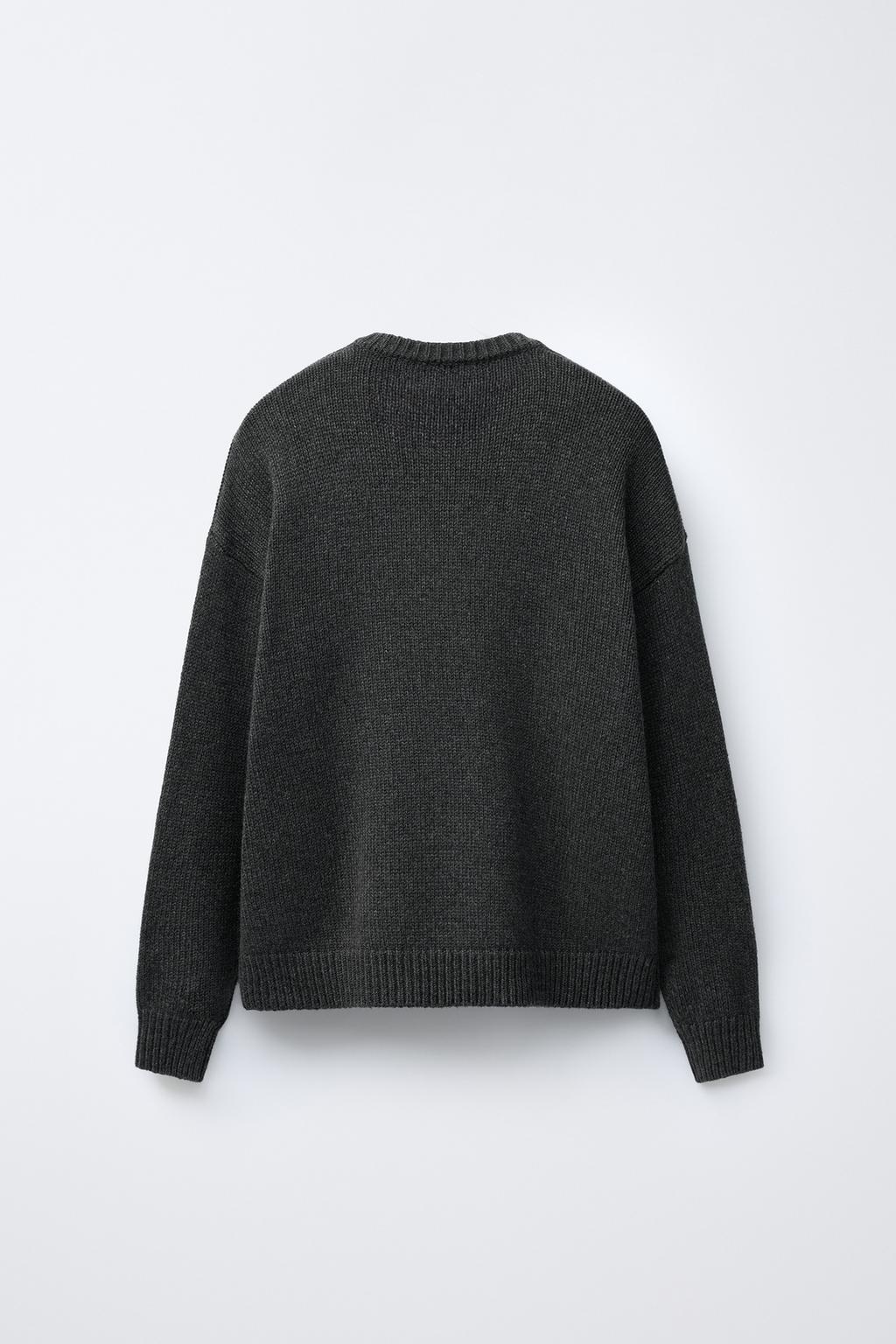 ВЯЗАНЫЙ СВИТЕР ИЗ ШЕРСТИ С ВЫШИТЫМ ОЛЕНЕМ И СЕРДЦАМИ