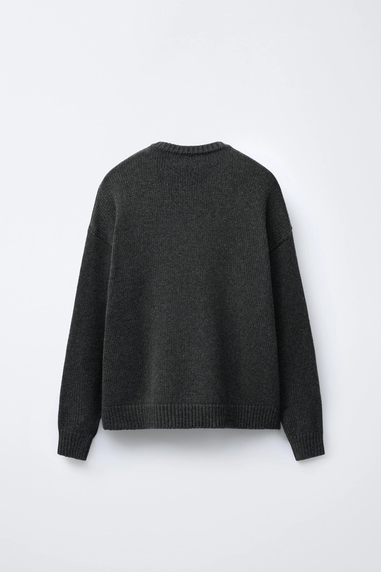 Джемпер из шерсти с вышивкой оленя и сердецами