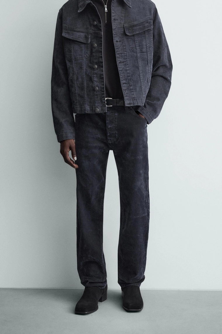 Прямые брюки из костюмной вельветовой ткани