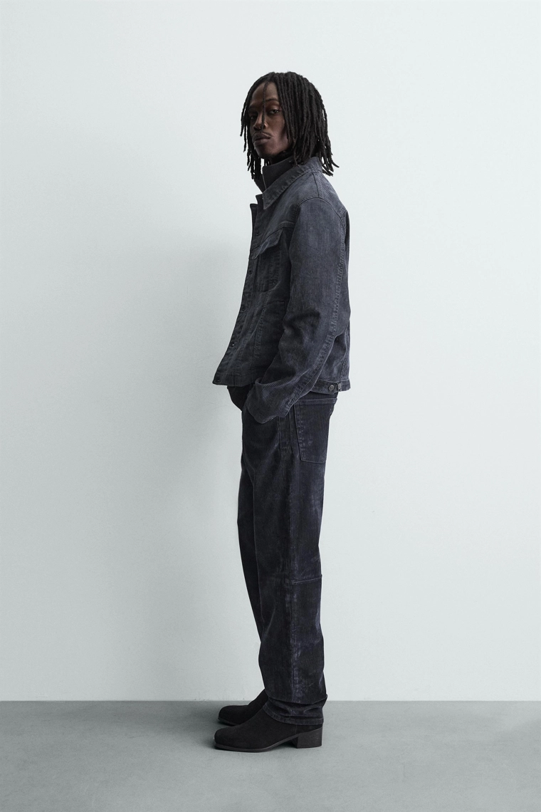 Прямые брюки из костюмной вельветовой ткани