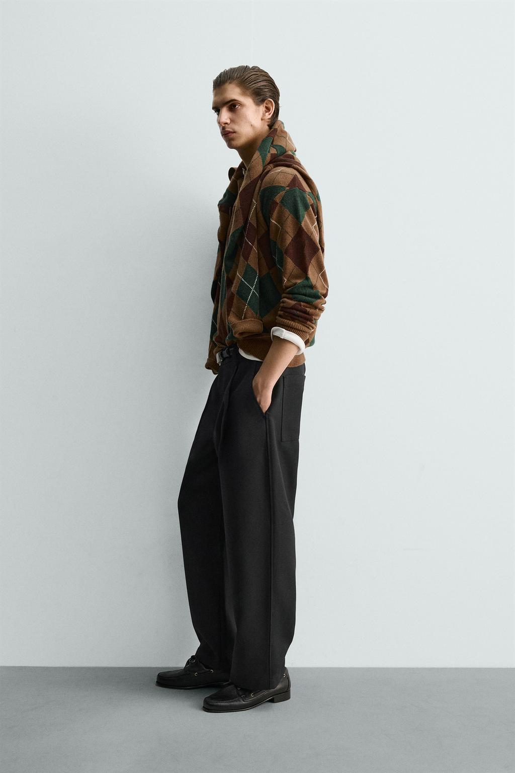 ПОЛО ИЗ 100% ШЕРСТИ С РОМБАМИ