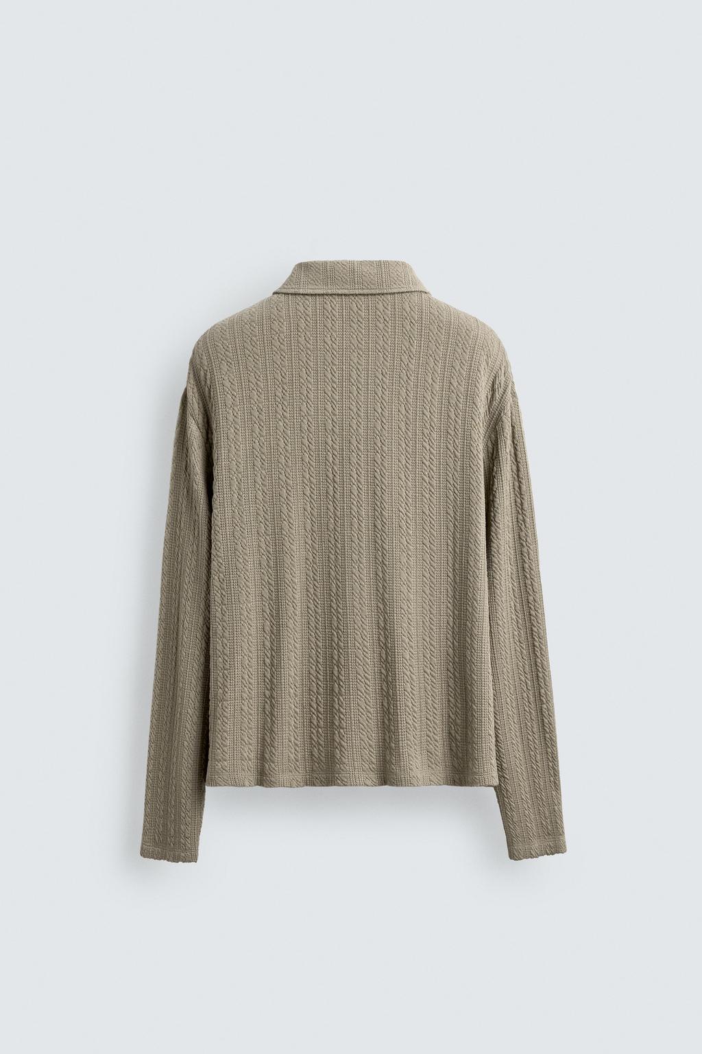 КУРТКА С ТКАНЫМ УЗОРОМ И ЗАСТЕЖКОЙ-МОЛНИЕЙ