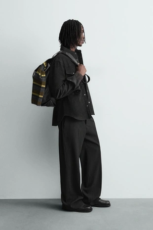 Куртка-рубашка свободного кроя из искусственной кожи