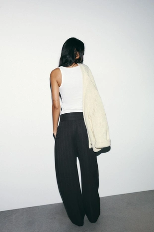 Брюки BALLOON в полоску с защипами- Заказать в России