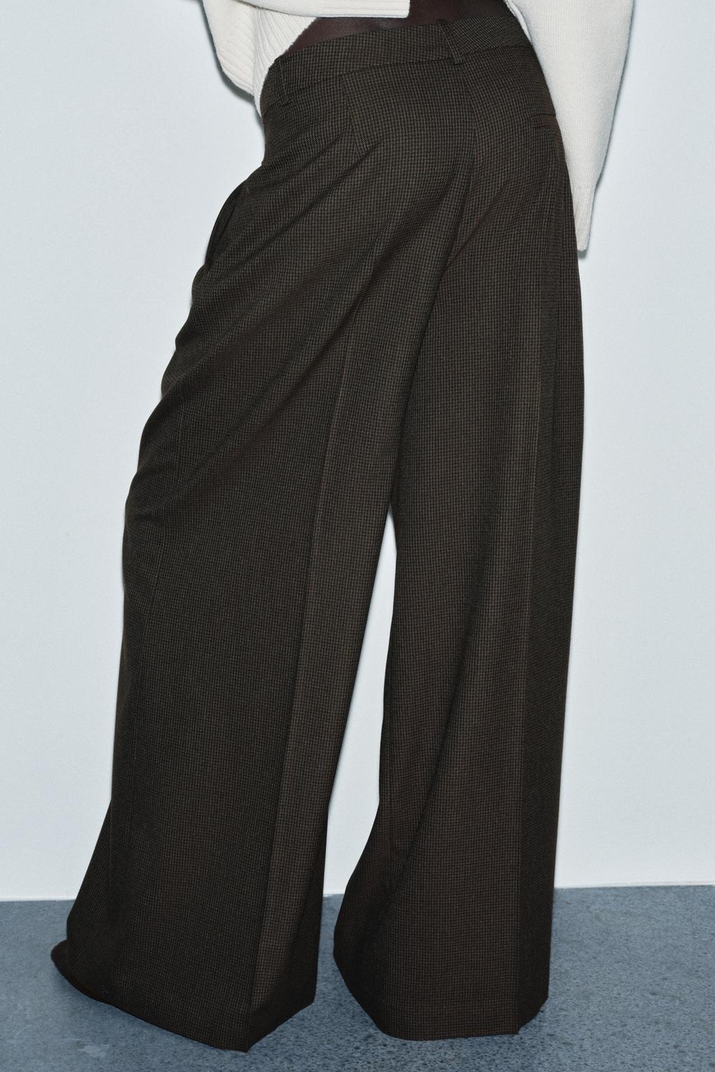 БРЮКИ WIDE LEG С ЗАЩИПАМИ — ZW COLLECTION