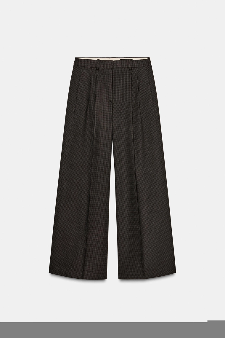 Брюки широкие со складками zw коллекции