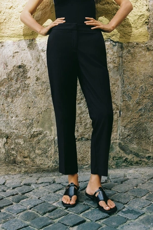 Брюки с высокой посадкой- Заказать в России