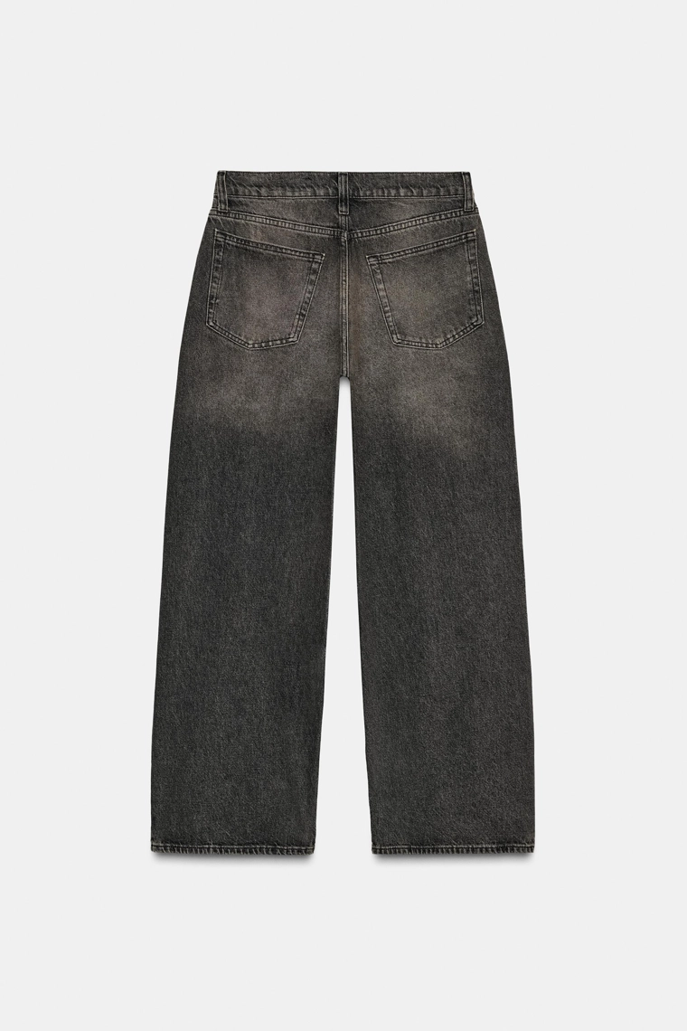 Джинсы широкие со средней посадкой zw коллекции с ластовицами