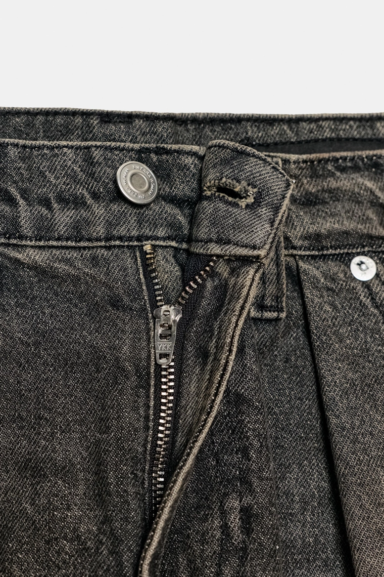 Джинсы широкие со средней посадкой zw коллекции с ластовицами