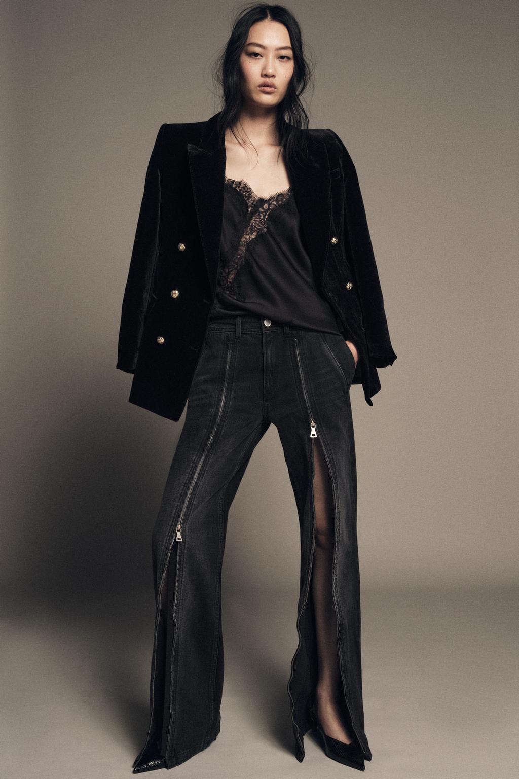 ДЖИНСЫ ZW COLLECTION WIDE LEG СО СРЕДНЕЙ ПОСАДКОЙ И МОЛНИЯМИ