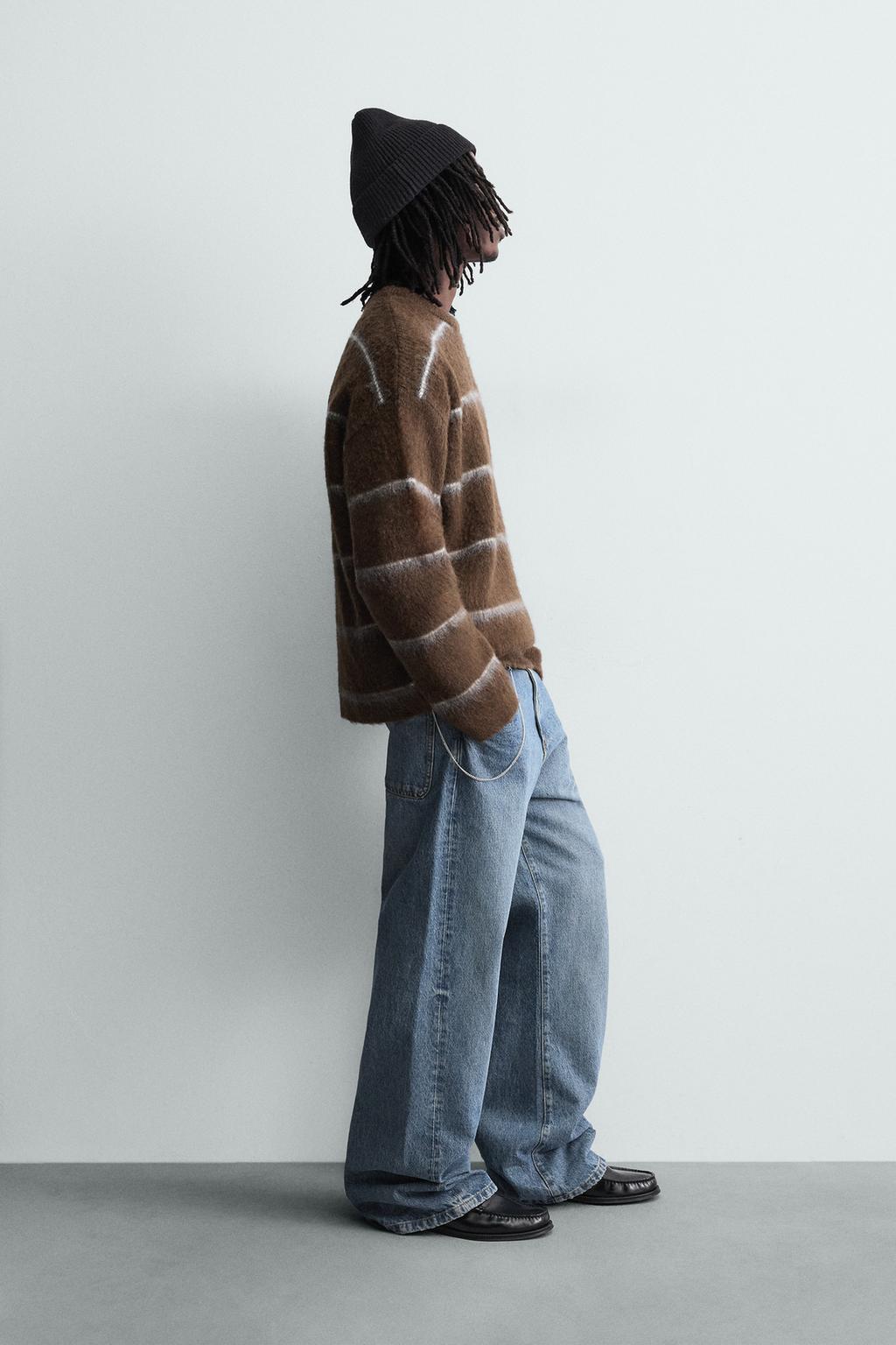 СВИТЕР ИЗ РЕЛЬЕФНОЙ ТКАНИ В ПОЛОСКУ