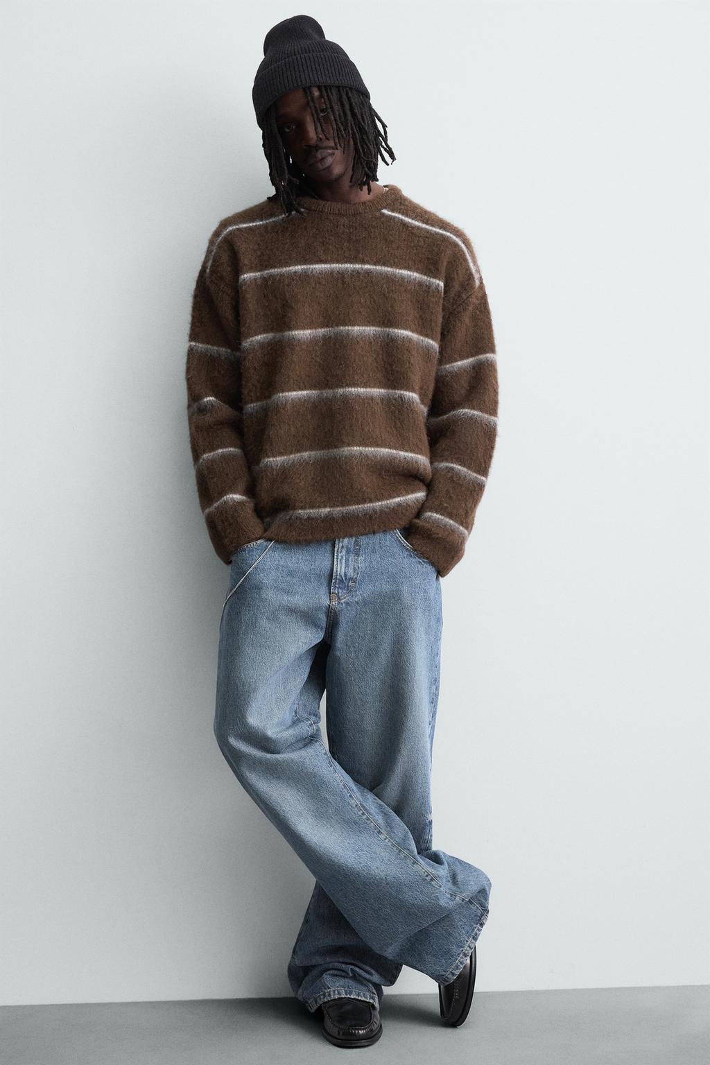 СВИТЕР ИЗ РЕЛЬЕФНОЙ ТКАНИ В ПОЛОСКУ