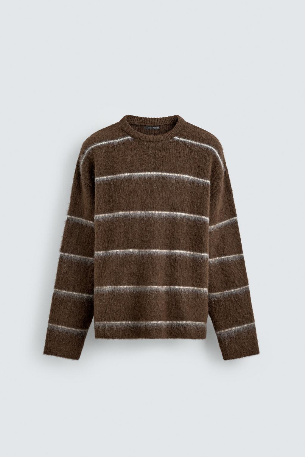 СВИТЕР ИЗ РЕЛЬЕФНОЙ ТКАНИ В ПОЛОСКУ