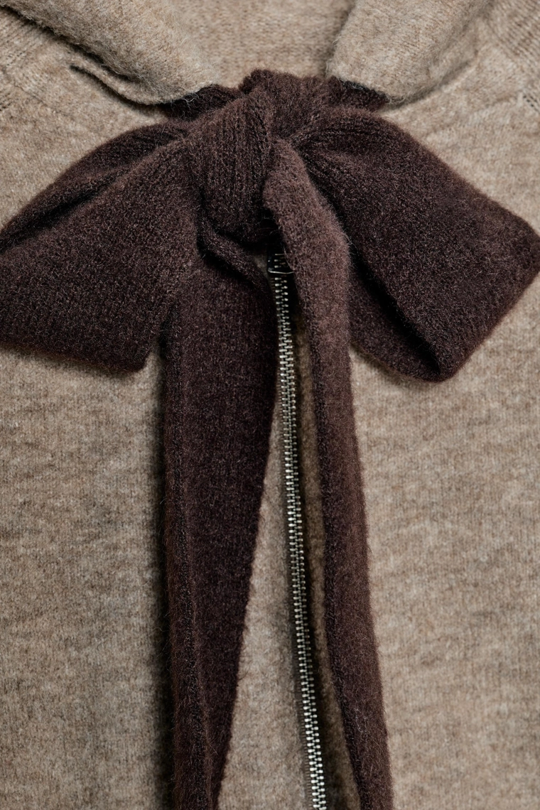 Кардиган-худи с бантом