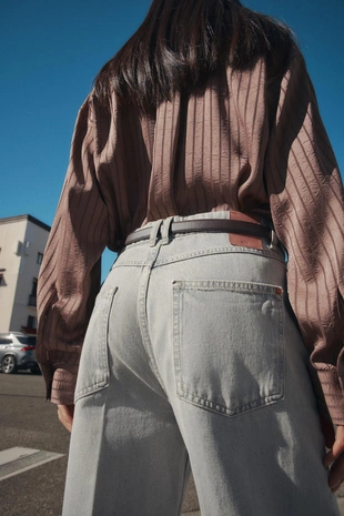 Джинсы Z1975 WIDE LEG с высокой посадкой и ремнем- Заказать в России