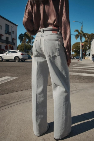 Джинсы Z1975 WIDE LEG с высокой посадкой и ремнем- Заказать в России