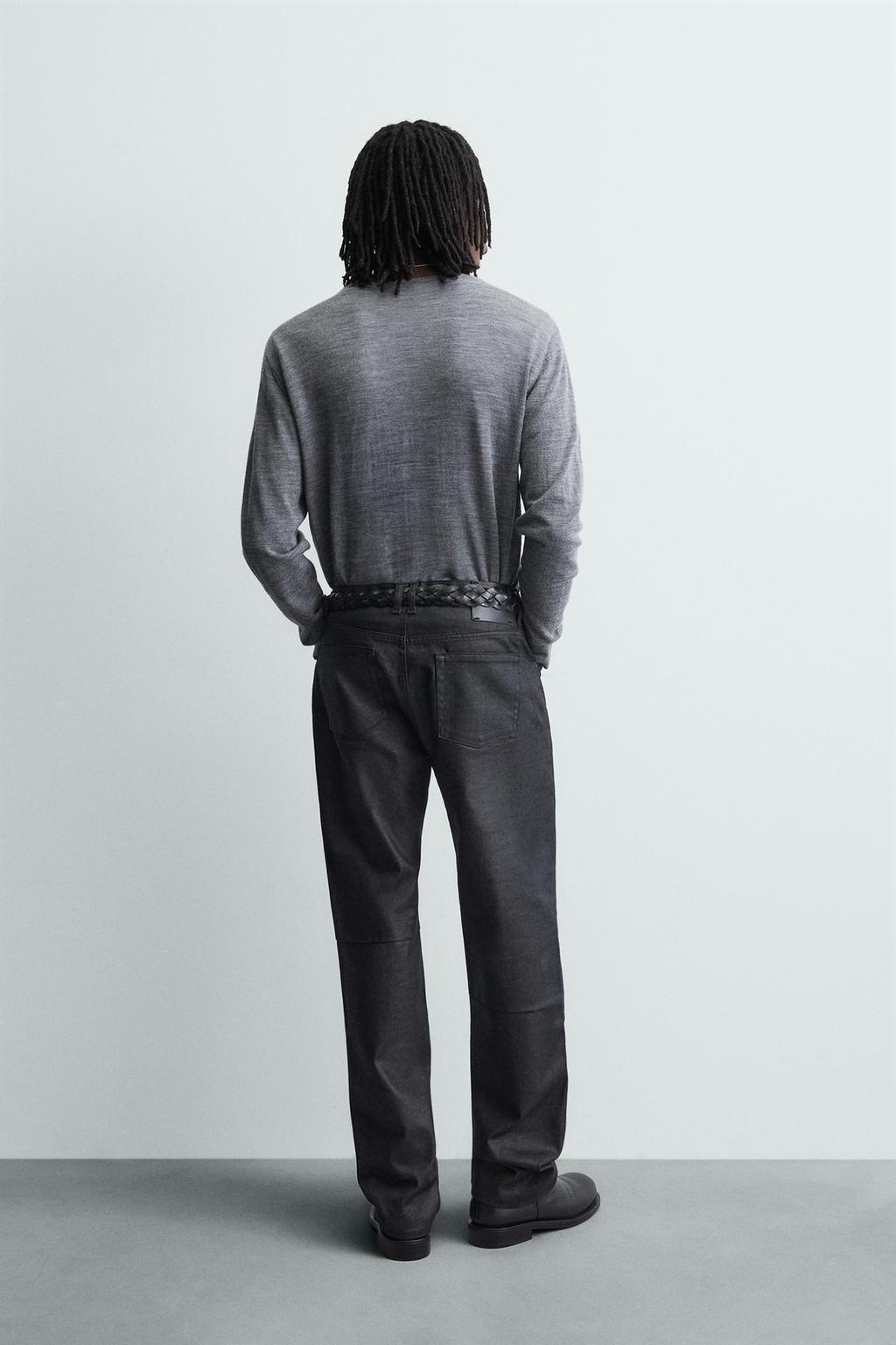 ДЖИНСЫ ПРЯМОГО КРОЯ С ВОЩЕНЫМ ПОКРЫТИЕМ