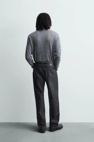 Джинсы прямого кроя с вощеным покрытием- Заказать в России